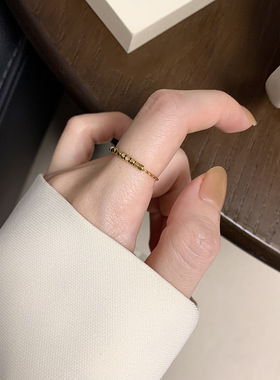 钛钢保色六边形小方块戒指