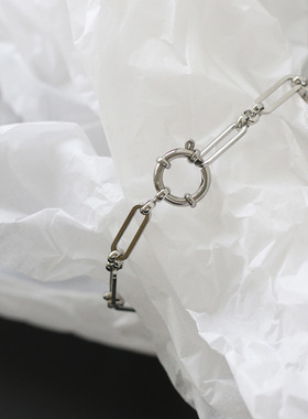 SL059 BF风银色锁链弹弓扣链条手链女款欧美 钛钢洗澡睡觉不用摘