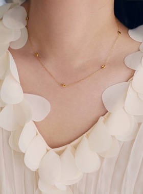 轻奢简约猪鼻扣项链钛钢小众锁骨