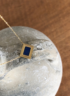 复古名画相框青金石项链