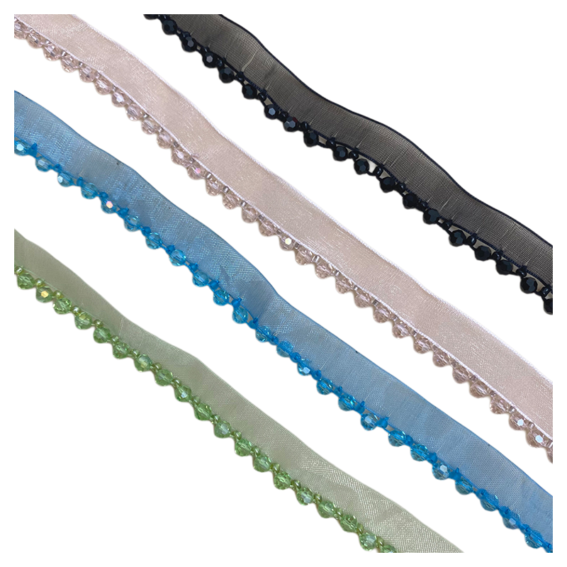 4mm手工水晶纱边钉珠子母带花边DIY服装袖口领口门襟辅料配饰,淘宝优惠券,粉丝福利购,淘宝优惠卷