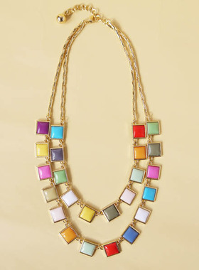 外贸品牌原单夏日风时尚双层项链欧美饰品