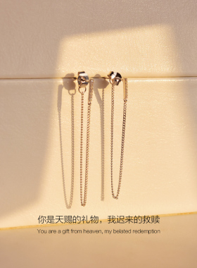 耳线女925银2021年新款潮流苏耳环长款耳链高级感网红同款