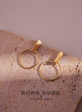 纯银圆脸显瘦大气欧美风百搭耳环