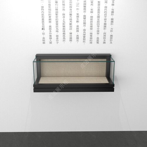 博物馆玻璃展示柜展览厅挂墙柜文物陶瓷器陈列柜台液压开启可定做 - 图1