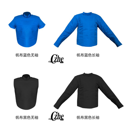 牛皮帆布击剑教练服彩色击剑训练服牛皮击剑教练护袖护腿训练头罩 - 图1