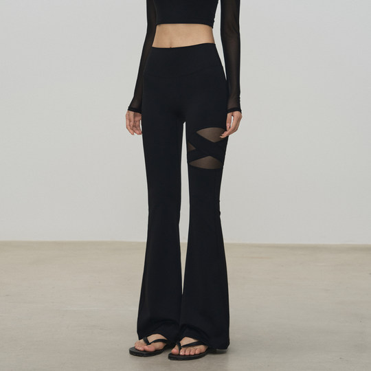 DCW微喇瑜伽裤女无尴尬线高腰提臀收腹健身裤跑步训练运动长裤秋