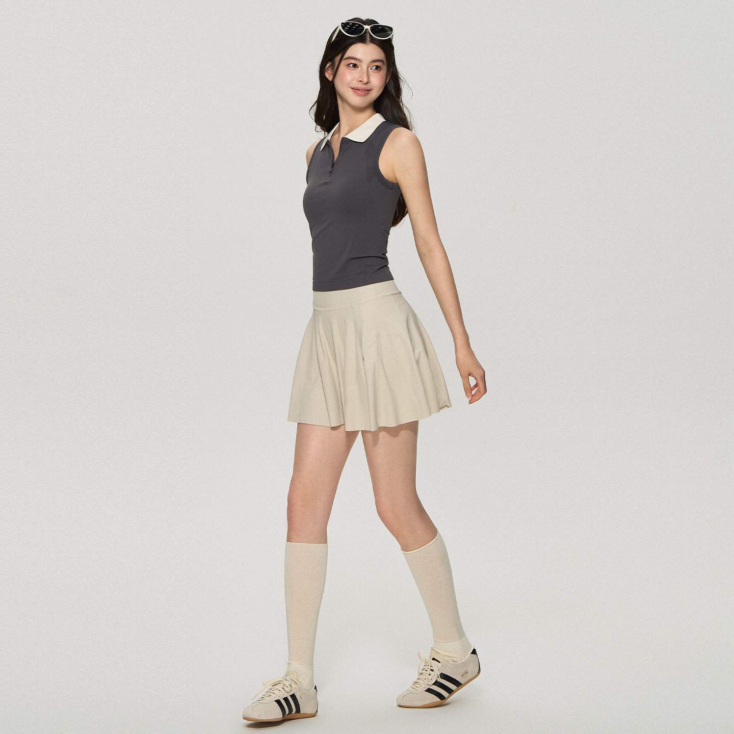 DCW无袖polo衫t恤女带胸垫修身显瘦健身瑜伽背心跑步训练运动上衣,淘宝优惠券,粉丝福利购,淘宝优惠卷