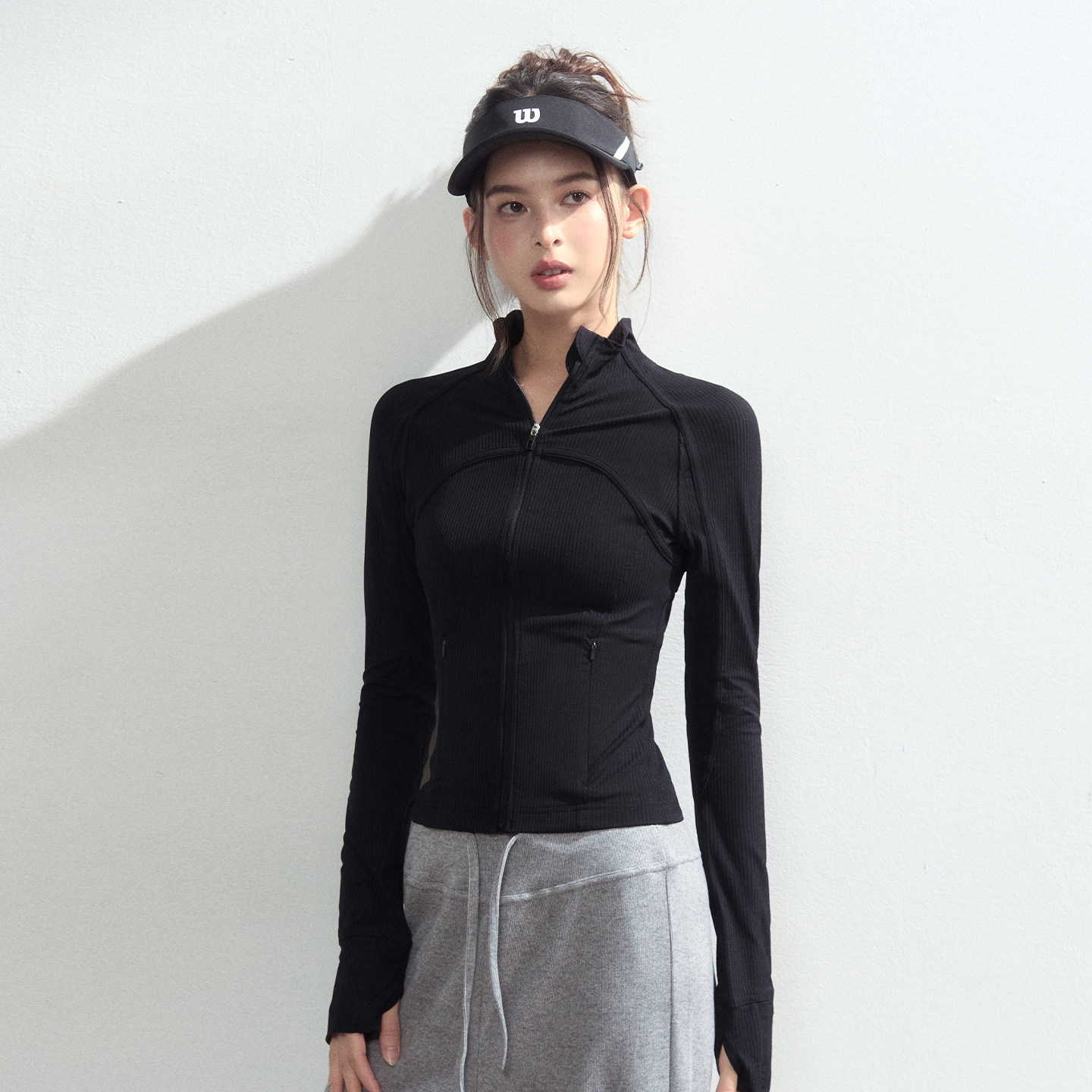 DCW立领健身外套女高弹紧身显瘦运动上衣跑步训练瑜伽服长袖夹克,淘宝优惠券,粉丝福利购,淘宝优惠卷