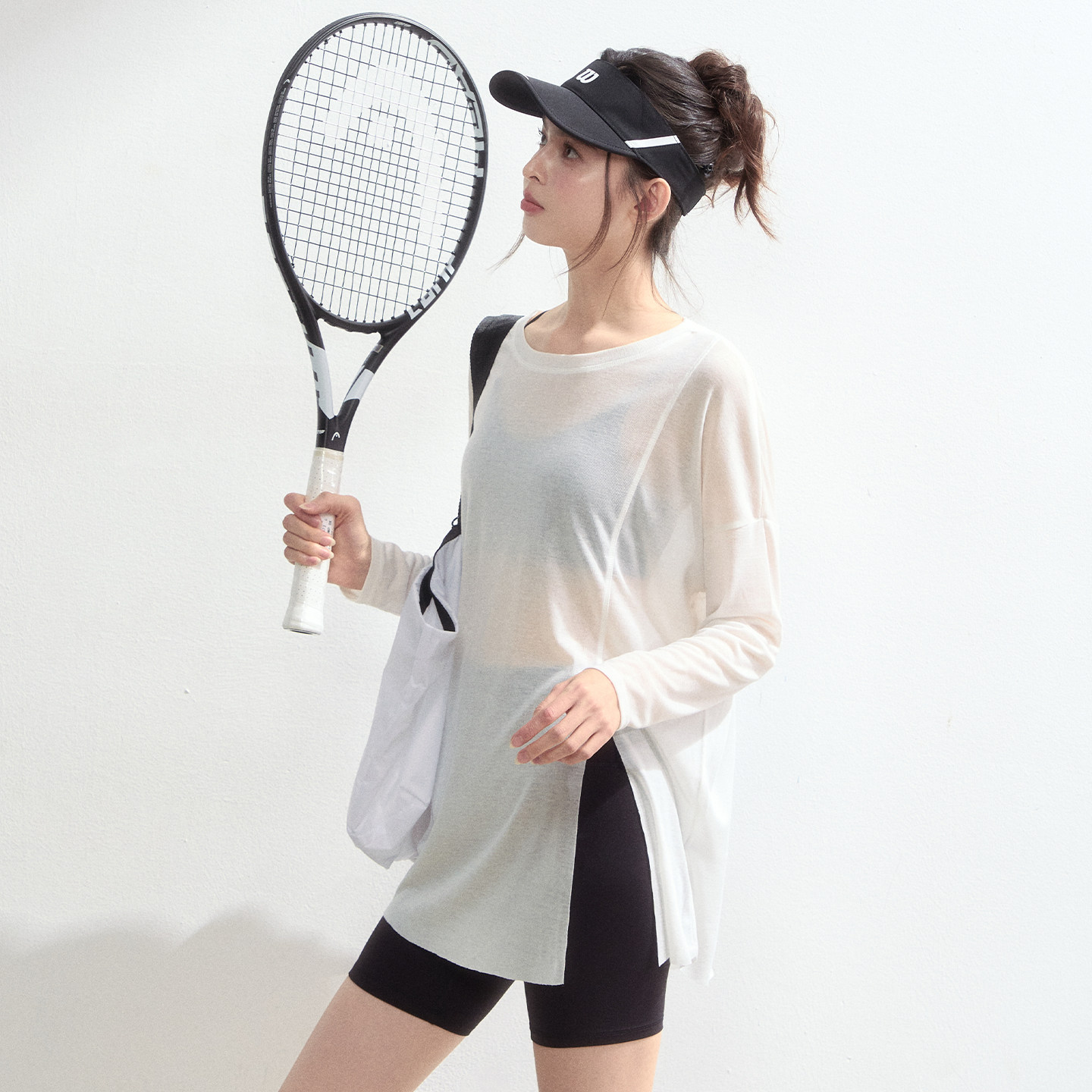 DCW轻薄运动上衣女宽松显瘦长款遮臀瑜伽长袖罩衫跑步训练健身t恤,淘宝优惠券,粉丝福利购,淘宝优惠卷