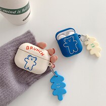 ins cute little bear airpods pro protective sleeves apply Apple 1 2 generation Bluetooth wireless earshell 3 silicone gel