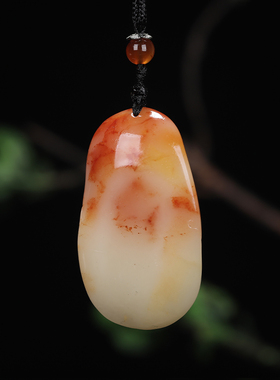 《生肖蛇》寿山石千禧芙蓉石 挂件吊坠 男女项链 手工雕刻 礼品