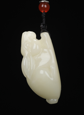 《玉兔》福建寿山石将军洞芙蓉石 挂件吊坠项链 福州原产地直发