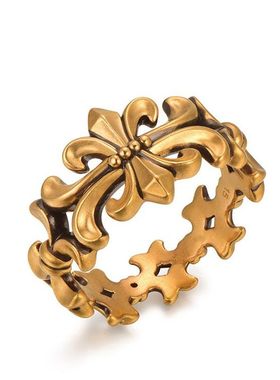 好运扑克5D同花顺戒指海豚送礼物复古黑金色工艺指环个性时尚潮