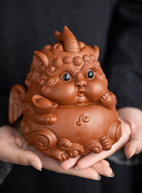 大号招财可爱貔貅茶宠摆件精品可养茶玩创意新中式茶台桌面装饰品