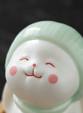 许愿小兔子线香插治愈系陶瓷香薰炉小摆件家用室内线香炉香座香托