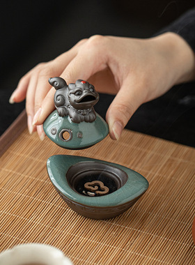 国风招财小貔貅迷你香炉家用室内小香薰炉茶道熏香小号盘香炉摆件