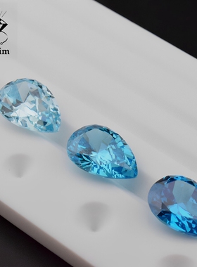 海蓝色宝石水滴形梨形托帕石蓝
