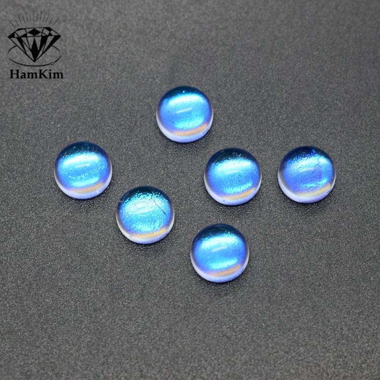 紫罗兰色彩箔琉璃圆形5-6-8mm平底素面宝石裸石diy未镶嵌耳钉吊坠,淘宝优惠券,粉丝福利购,淘宝优惠卷