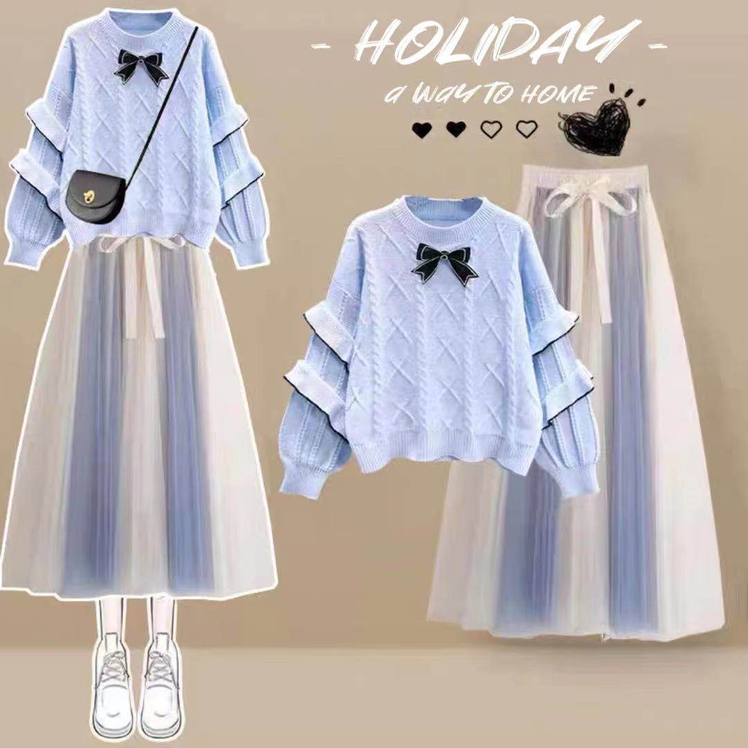 女童冬季穿搭一整套高级感超好看韩系毛衣中大童巨好看冬装裙子潮,淘宝优惠券,粉丝福利购,淘宝优惠卷