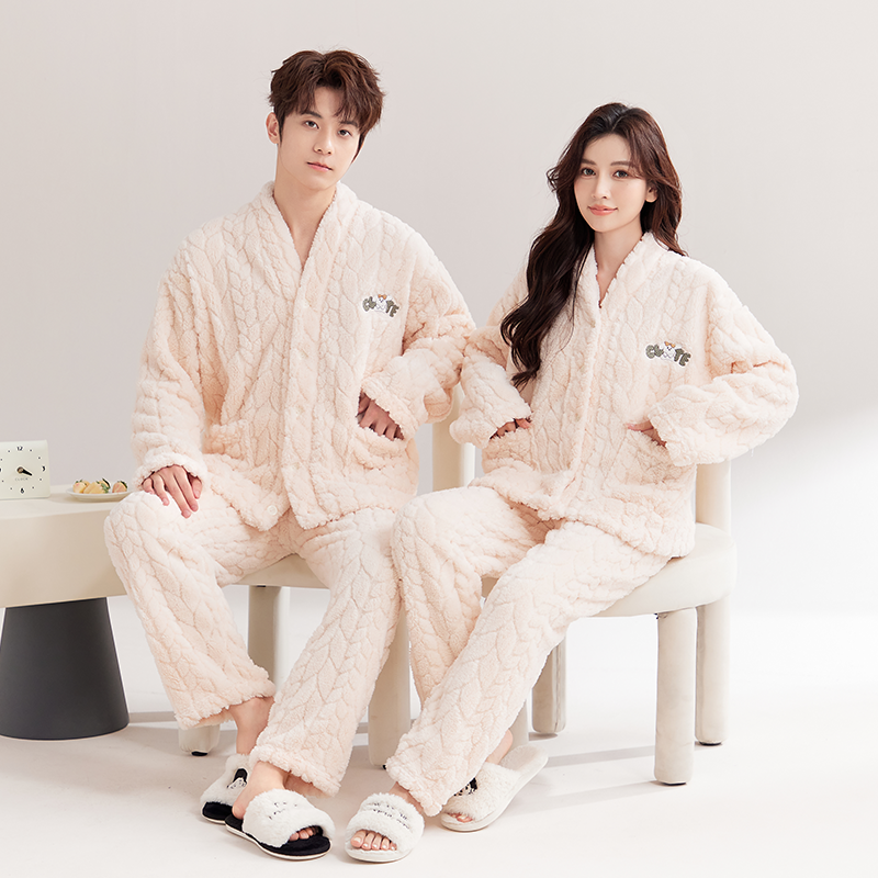 情侣睡衣女款秋冬季2024新款珊瑚绒加绒加厚法兰绒男士大码家居服,淘宝优惠券,粉丝福利购,淘宝优惠卷