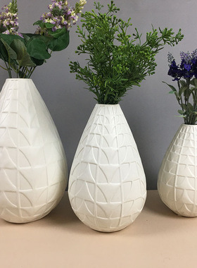 叶子纹球状低温陶瓷花瓶北欧风家居装饰摆件潮州