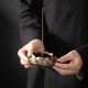 Yuxuan ຊາ pet ornaments gilt-glazed lotus incense burner incense socket coil incense wire tray incense retro incense burner gourd ຢືນ