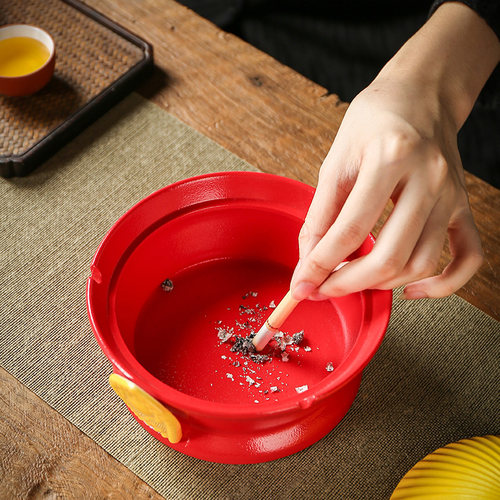 宇轩 茶宠摆件官帽烟灰缸家用办公茶具配件中式茶艺创意防风带盖 - 图1