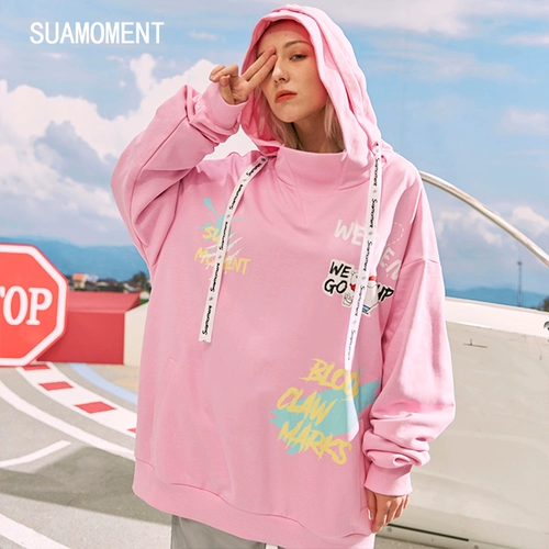 Осенняя спортивная толстовка с капюшоном для влюбленных, оверсайз
