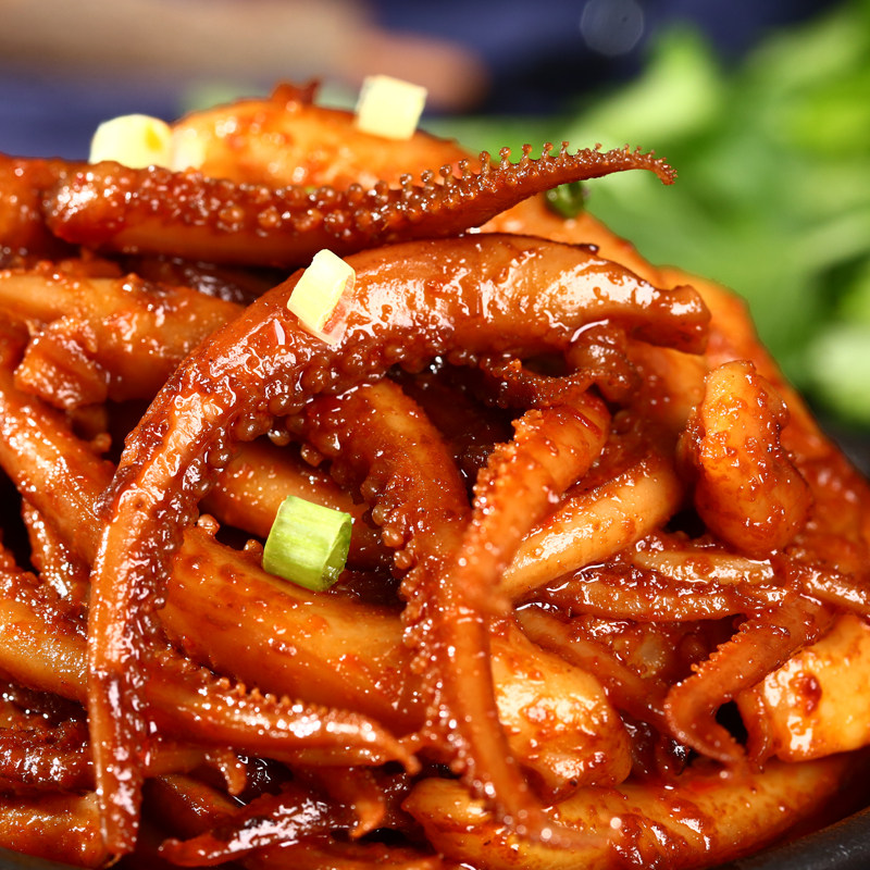 香辣鱿鱼即食小吃散装丝片仔小海鲜 食与争峰即食鱿鱼零食