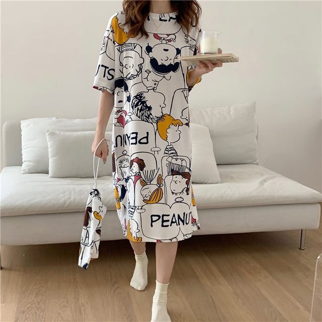 Nightgown Internet celebrity popular large size loose maternity home clothes Nightgown Internet celebrity popular large size loose maternity home clothes