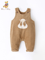 baby back with pants boy fall long pants girl boy light core suede back with pants baby conjoined pants to open gear