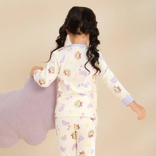 Classic Teddy Children's Pajamas Set Pure Cotton Autumn Clothes and Autumn Pants Girls Set Infant Underwear Home Clothing Two-piece Set