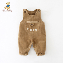 Baby Back With Pants Children Autumn Winter Pants Light Core Suede Baby Vest Style Conjoined Pants Boy Girl Garnter Trousers