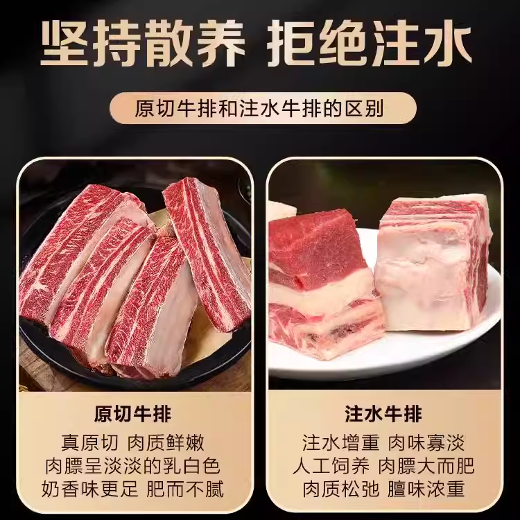 内蒙古原切黄膘牛排扇子骨牛排骨新鲜带肉牛肋排条生鲜牛仔骨牛肉-图2