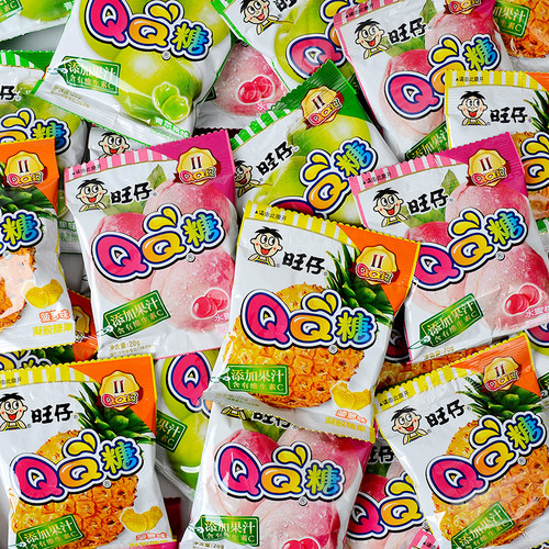 六一食品旺仔QQ糖休闲小零食品8090后童年怀旧儿童果汁软糖果小吃 - 图1
