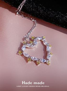 气质通体S925纯银爱心项链锁骨链女高级感2024新款爆款首饰品礼物