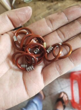 情侣天然无节鸡血藤戒指