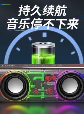 透明机甲小钢炮蓝牙插卡桌面音箱