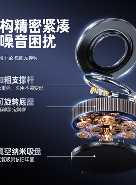 车载仪表台真空磁吸折叠手机架