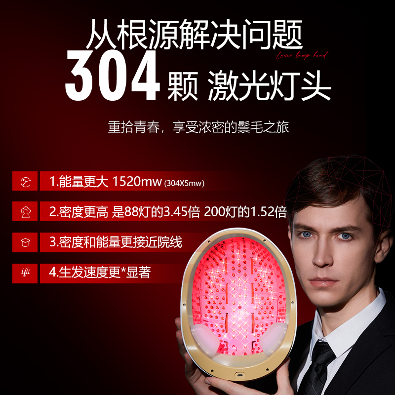 veme/芮美生发帽304颗LLLT激光生发仪育发养发增发生发红光生发帽