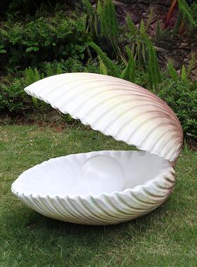 玻璃钢雕塑海洋动物彷真大贝壳户外花园装饰园林别墅假山水池景观