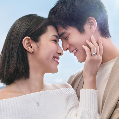 周生生PROMESSA定制18分-3克拉钻石戒指结婚求婚订婚钻戒项链情侣 - 图2