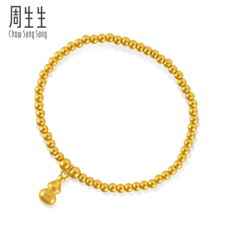 周生生黄金珠子葫芦手链福禄珠串足金