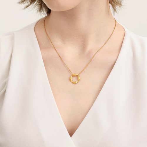 圣诞礼物周生生黄金足金V&A博物馆茛苕叶圆环吊坠项坠93243P定价 - 图0