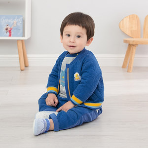 英氏男童棉衣外套男宝宝夹棉提花棒球服棉袄 189A7079 189A7079