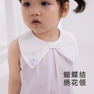 英氏婴儿衣服夏女宝宝夏装纯棉哈衣2024新款连体衣夏季薄款包屁衣