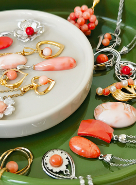 vintage红宝石925银女中古项链