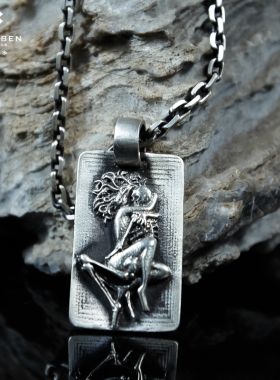 原创纯银永不分离潮牌骷髅吊坠