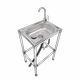 Kitchen stainless steel vegetable sink single sink sink with stand balcony wash basin with shelf sink single basin set